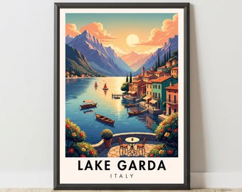 アンティークの山岳湖の油絵、スイスアルプスの風景、署名入り - Etsy 日本