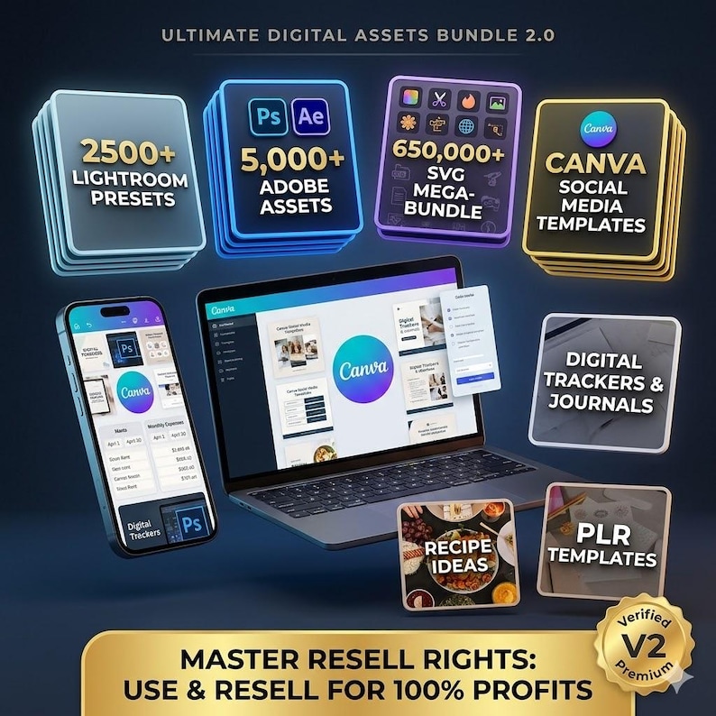 Ultimat digitalt produktpaket (PLR + MRR) | Starta onlineföretag | Återförsälj mallar Canva | Kit för att tjäna pengar online bild 3