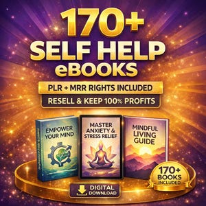 170+ Self Help eBooks Bundle PLR MRR, Resell Rights Digital Products, Psychology & Personal Development eBooks, Passive Income Digital