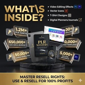 Ultimat digitalt produktpaket (PLR + MRR) | Starta onlineföretag | Återförsälj mallar Canva | Kit för att tjäna pengar online bild 5