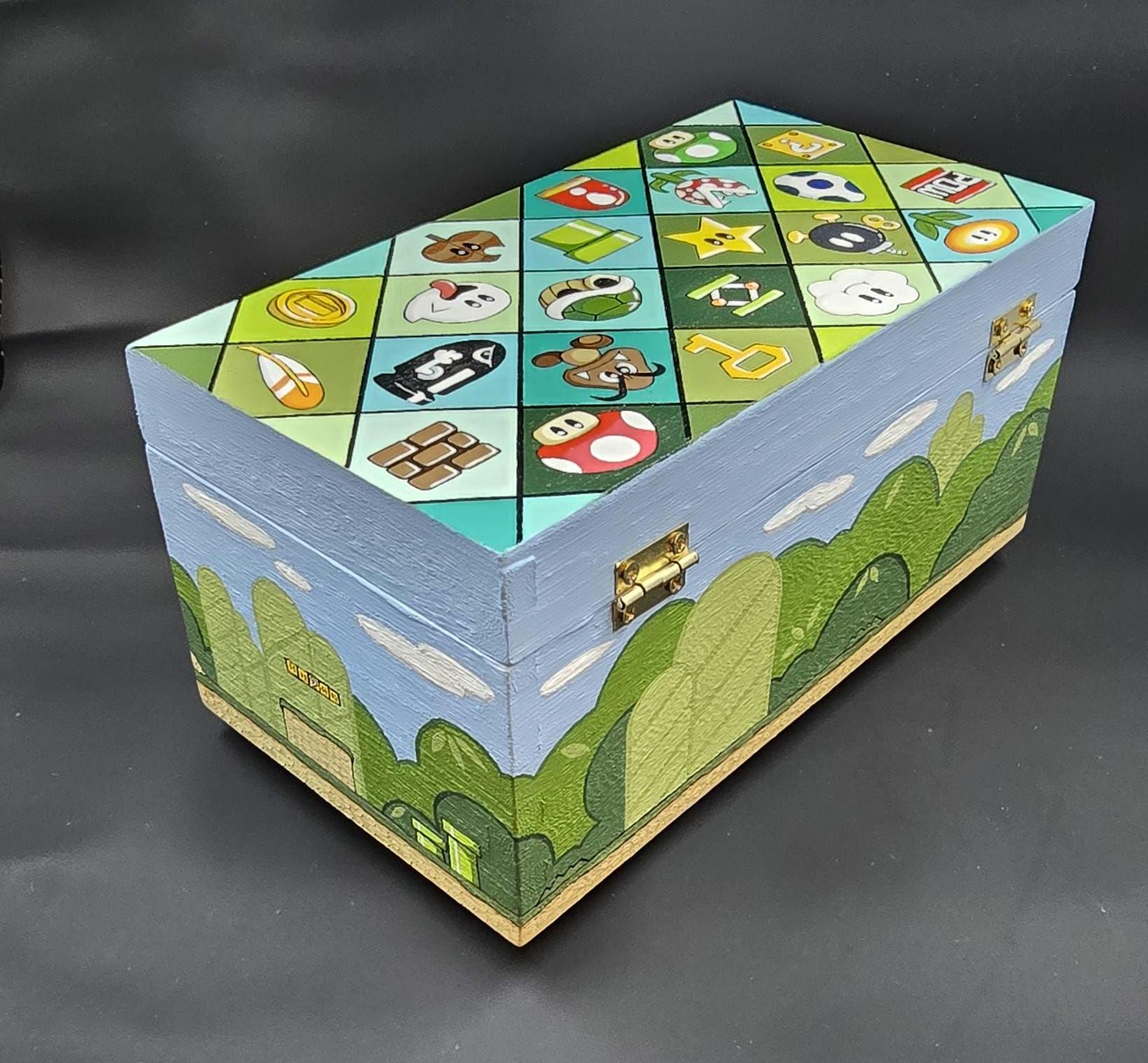 Mario Theme Box Hand-painted Mario Video Game Themed Wooden Keepsake Box - Etsy