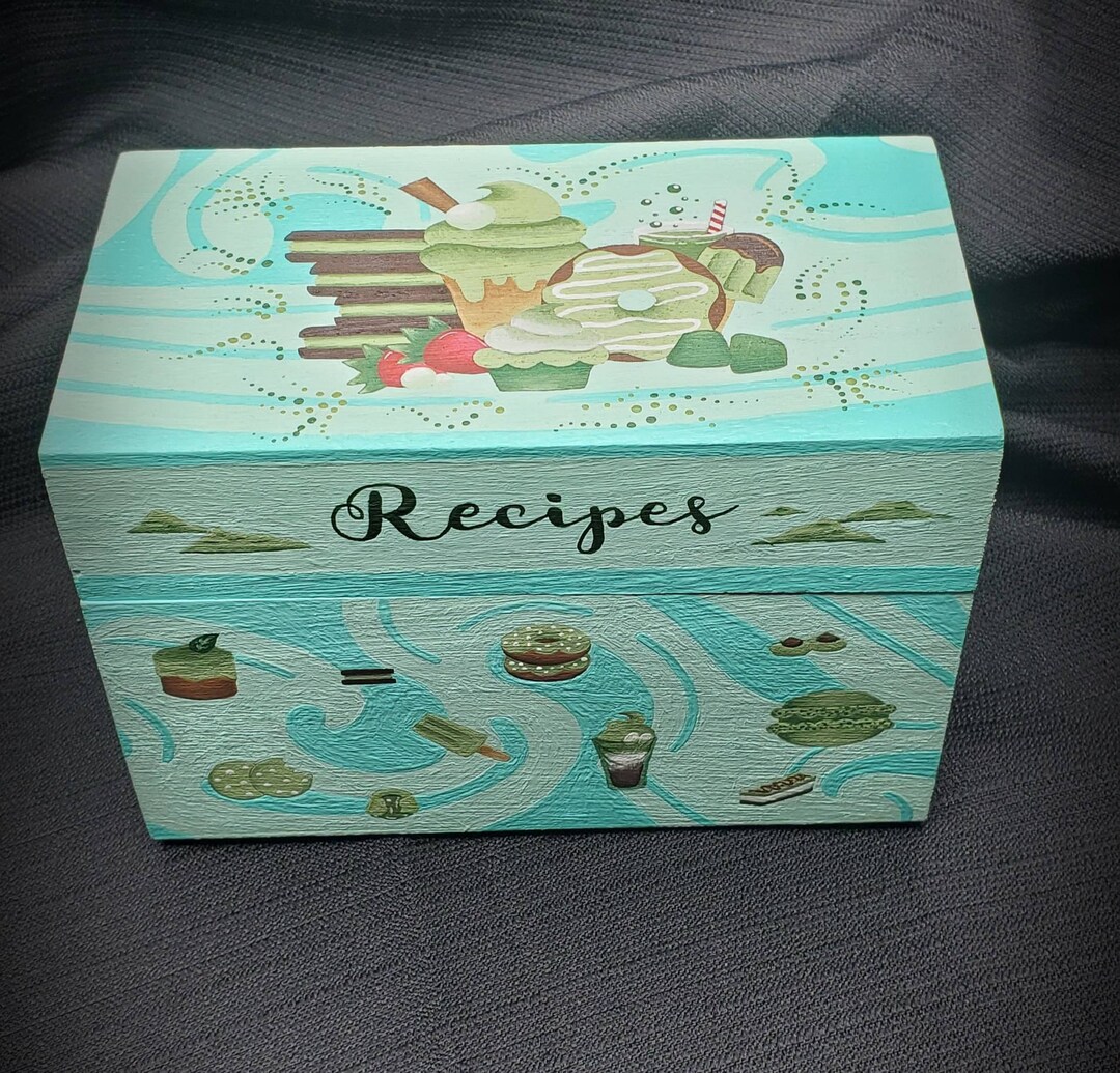 Matcha Themed Recipe Box Etsy