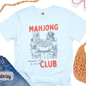 Funny Dogs Playing Mahjong Shirt Comfort Colors Mahjong Club Shirt, Girls Game Night Tee, Mahjong Gift for Her, Mahj Martini Dog Mom Tshirt image 7
