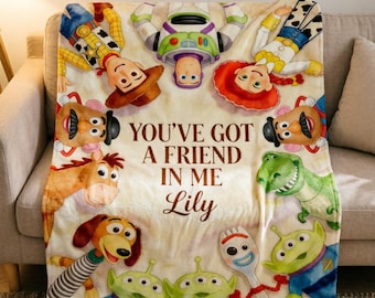 Couverture Toy Story personnalisée « Tu as un ami en moi », cadeau d'anniversaire pour enfant
