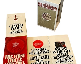 The Works of Solzhenitsyn Box Set 4 Books Vintage First Circle Cancer Ward Day