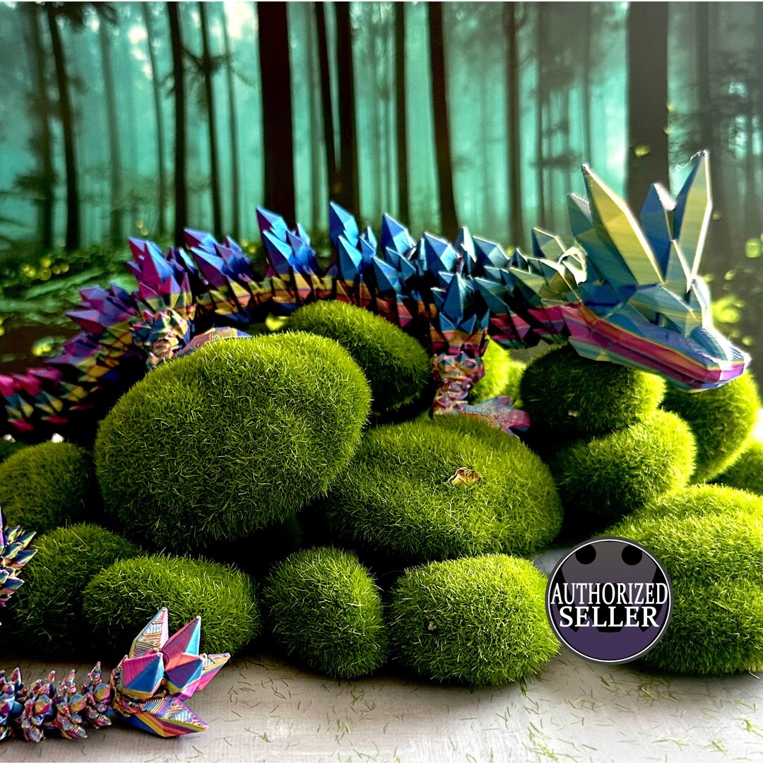 Articulated Crystal Gem Dragon, Crystal Dragon 3D Print, Articulated