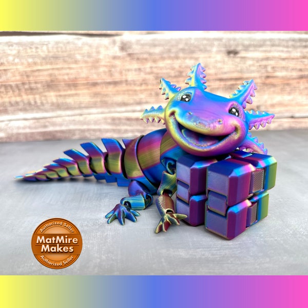 Axolotl, Axolotl Toy, Articulated Axolotl, Articulated Fidget Toy,Baby Axolotl, Axolotl Gift, Axolotl 3D Print, Fidget Toy, Fidget, Desk Toy