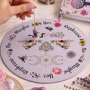 Gift for witchy friend woman birthday crystal reading mat board crystal pendulum mat board unique divination tools witchcraft pendulum chart