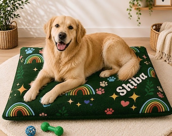 Cadeau-idee voor kinderen met een huisdier, kerstcadeau onder de 100 euro, Secret Santa, gepersonaliseerd hondenbed voor zoon met nieuwe puppy, cadeau-idee voor kinderen, kerstboom