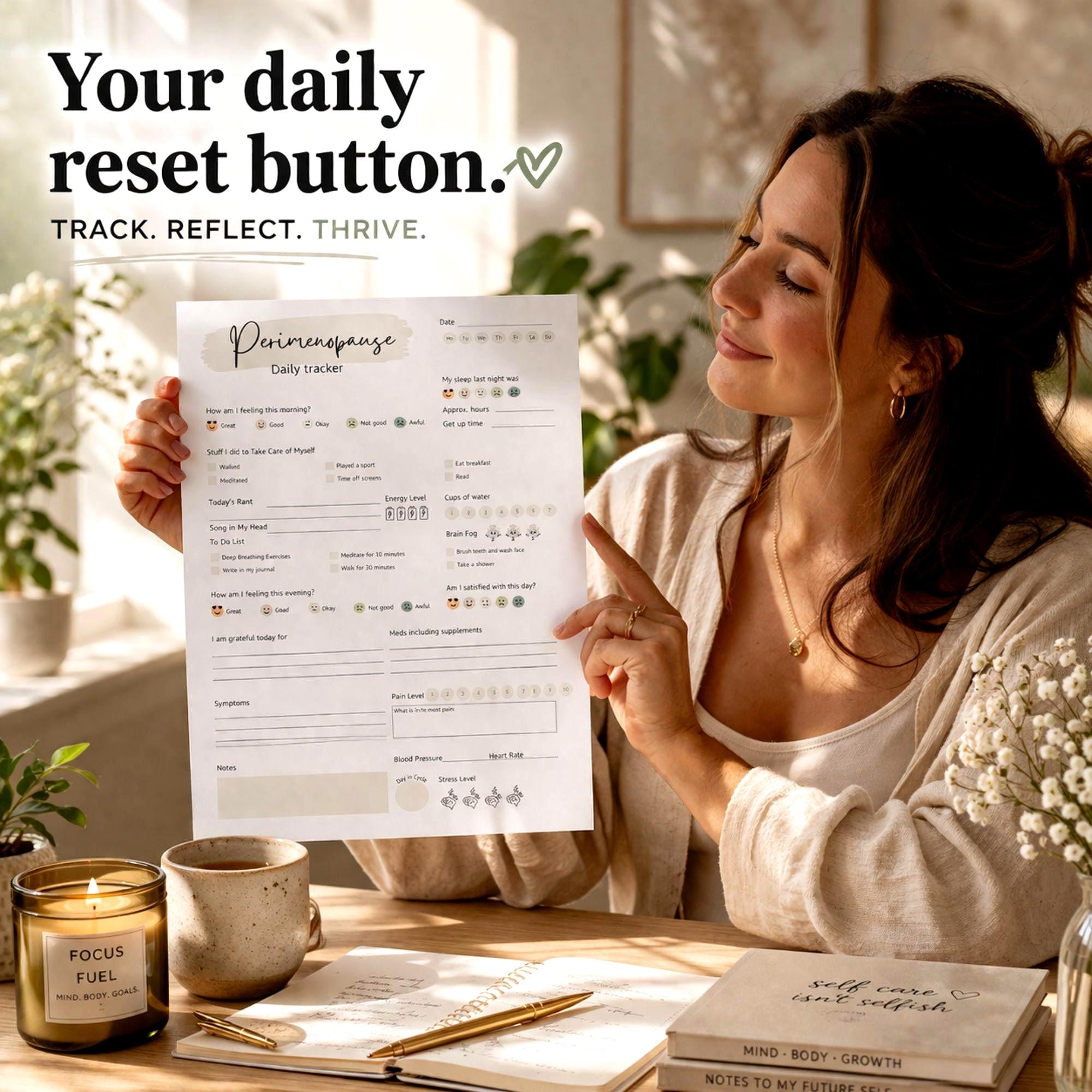 Perimenopause Symptom Tracker Daily Journal Printable Template Hormone ...