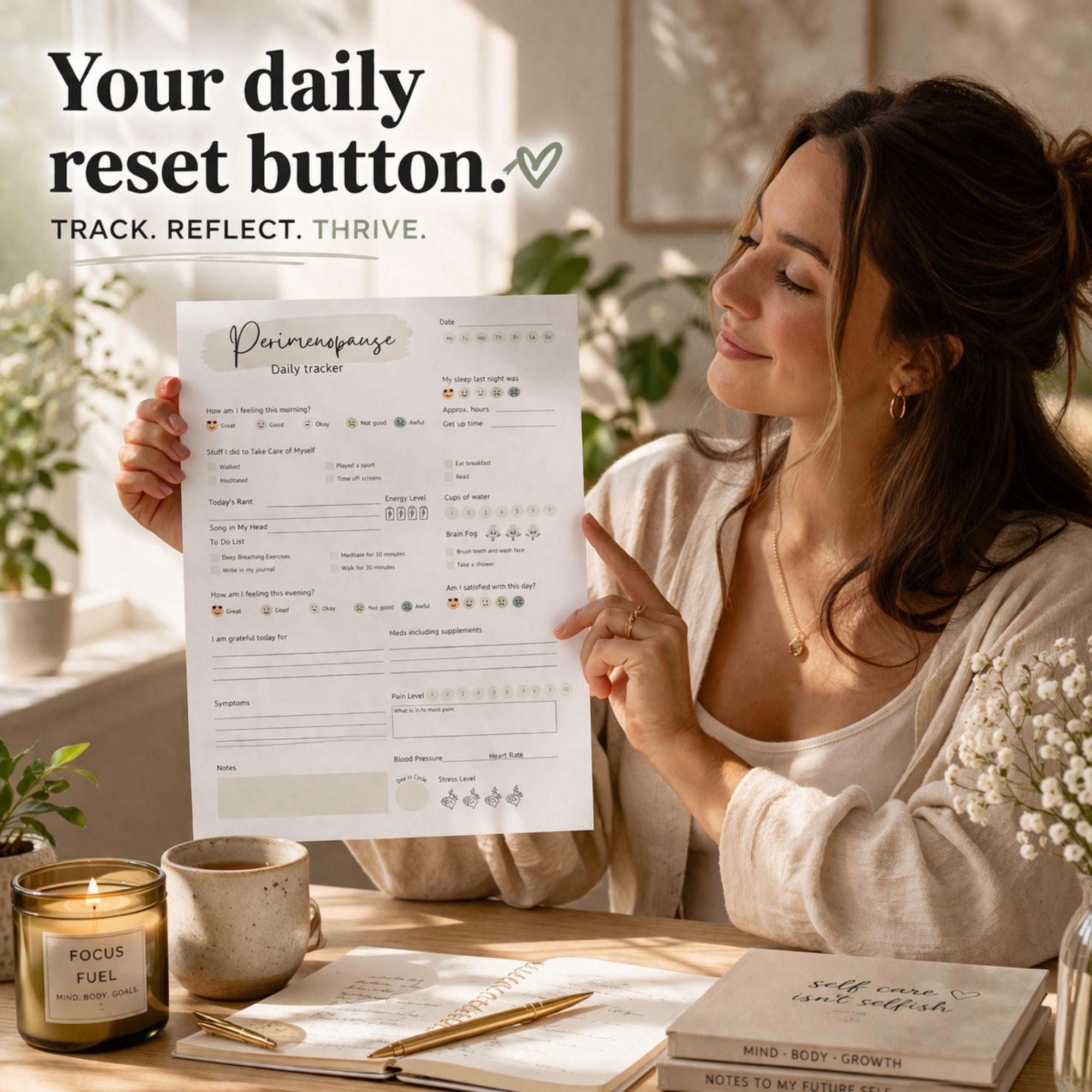 Perimenopause Symptom Tracker Daily Journal Printable Template Hormone ...