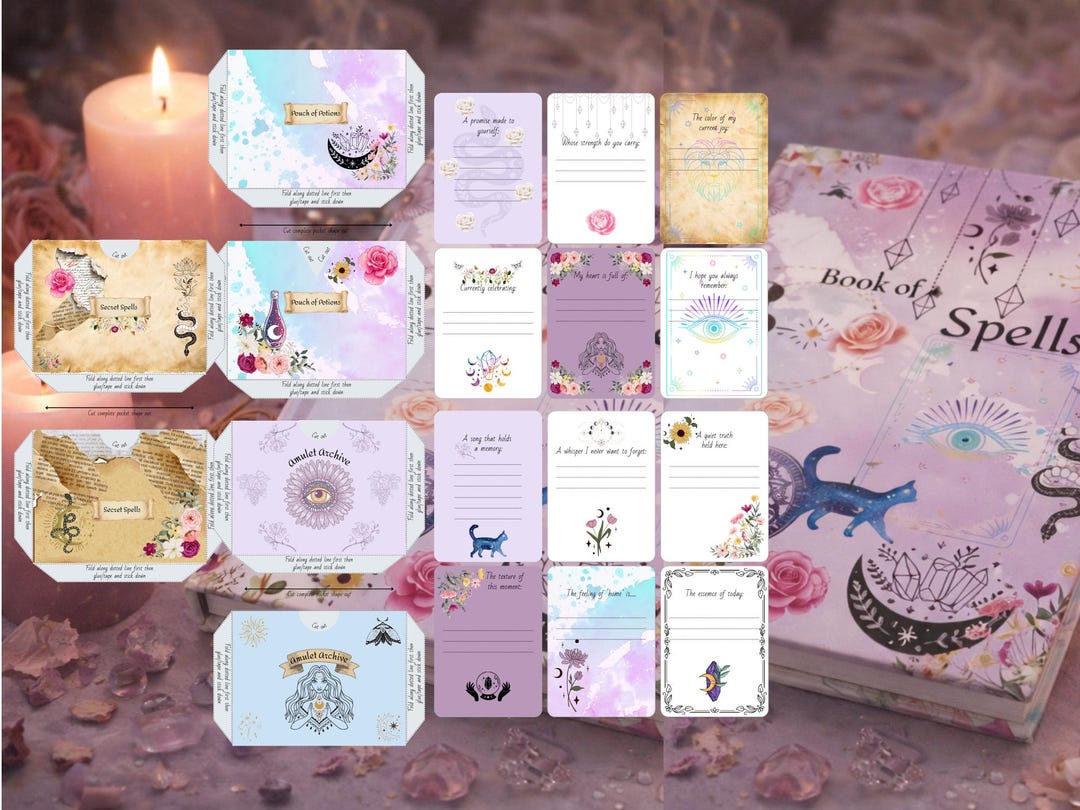 Spell Pocket Witch Journal Printable Grimoire Kit Digital Download Spell Template ...