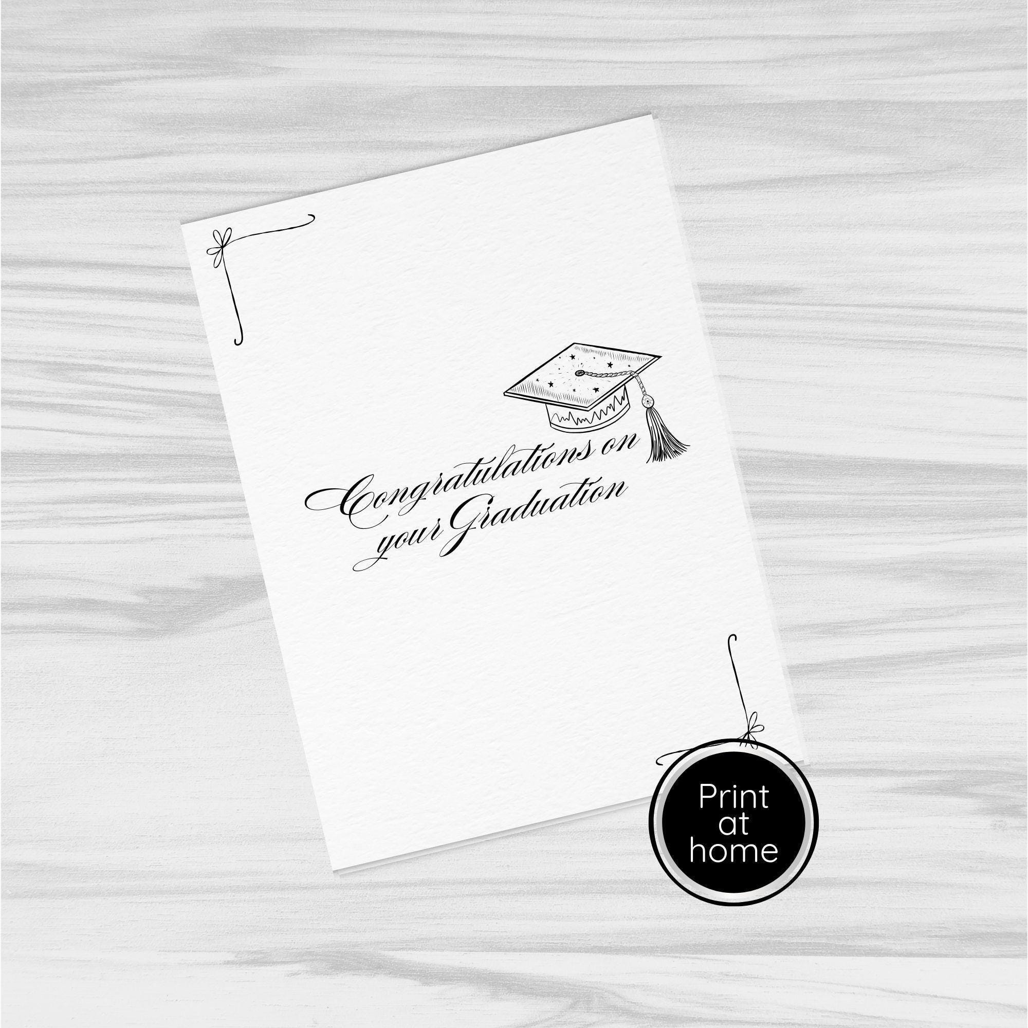 Graduation Printable Card Digital Download Instant Congratulation Gift ...