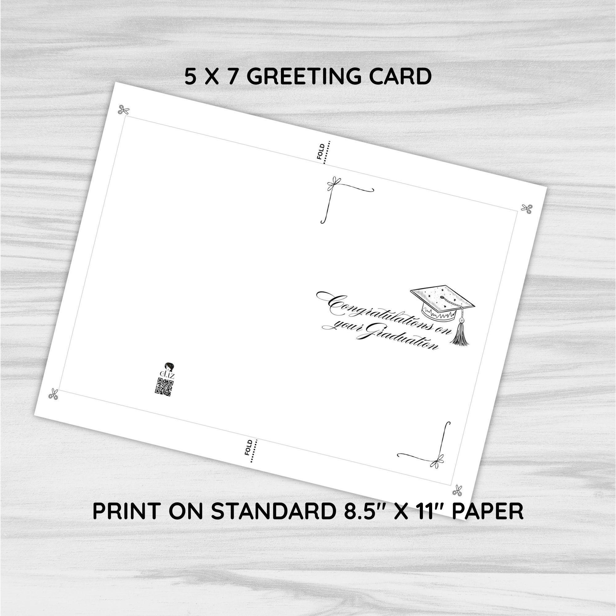 Graduation Printable Card Digital Download Instant Congratulation Gift ...