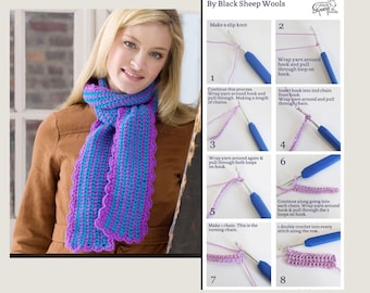 Advance and Easy Pattern Crochet Hat, Gloves, Scarf Patterns PDF Set (Bucket, Granny Square)