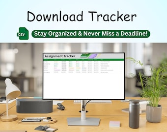 Editable Assignment Tracker, Student Planner Excel, Google Sheets (Digital Download)