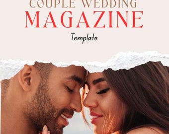 Couple Magazine Template Canva | Anniversary, Wedding Photo Book (Digital Download)
