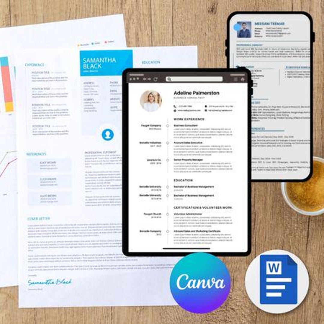 Editable ATS Resume Template CV Canva Doc Google Docs Functional ...