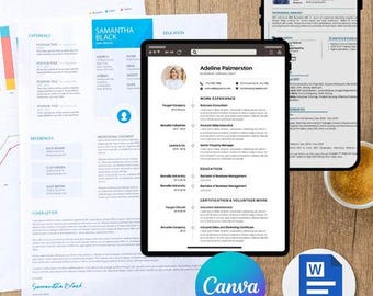 Editable ATS Resume Template CV Canva Doc Google Docs Functional Friendly Professional  (Digital Download)