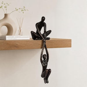 Escultura abstracta de pareja / Estatua romántica moderna para decoración del hogar / Figura minimalista de resina, regalo ideal para bodas y aniversarios.