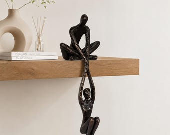 Scultura astratta di coppia / Statua moderna e romantica per l'arredamento di casa / Statuetta minimalista in resina, regalo di nozze e anniversario
