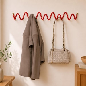 Gewellte Metallgarderobe, farbenfrohe Wandhaken, moderner Garderobenorganizer im Retro-Stil, dekorativer Garderobenhaken, 3, 4 oder 5 Haken