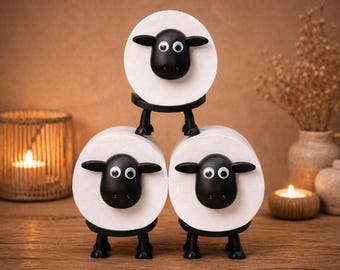 Sheep Toilet Paper Holder – Funny Farmhouse Bathroom Decor, Cute Animal Tissue Roll Organizer for Home