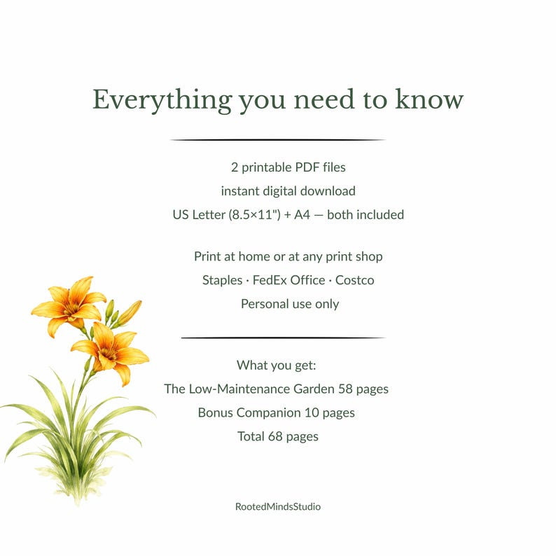 Plant Guide.pdf Low-maintenance Garden Guide Printable PDF | Plant Guide by Zone ...