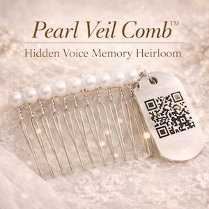 Pearl Wedding Veil Comb • Hidden Voice Memory Heirloom Accessory