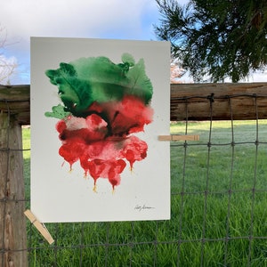 Watercolor giclee print of &quot;Radishes,&quot; original watercolor by artist Patty Duncan, WSO