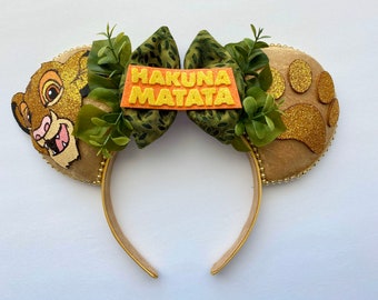 Lion King Simba Inspired Mouse Ears Headband Mickey Ears Headband | PREORDER Ships in 10 business days