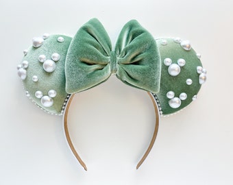 Pearl Velvet Inspired Mouse Ears Mickey Ears Headband