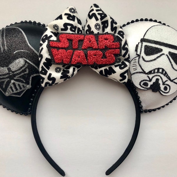 Serre-tête inspiré des oreilles de souris inspirées des oreilles de Mickey de Star Wars Darth Vader et Storm Trooper
