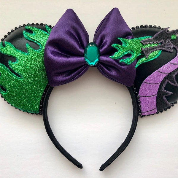 Sleeping Beauty Maleficent Villian Inspired Mouse Ears Headband Mickey Ears Headband