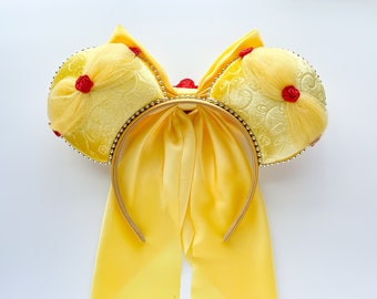 Belle Beauty and the Beast Inspired Mouse Ears Mickey Ears Headband | PREORDER Ships in 10 business days