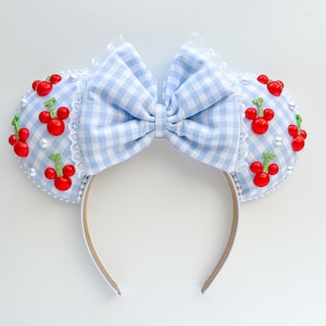 Pearl Spring Mickey Cherry Inspired Mouse Ears Mickey Ears Headband | PREORDER Ships in 10 business days