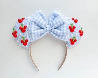 Pearl Spring Mickey Cherry Inspired Mouse Ears Mickey Ears Headband