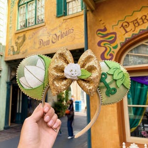 Princess and the Frog Tiana and Naveen Inspired Mouse Ears Mickey Ears Headband | PREORDER Ships in 10 business days