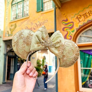 Princess and the Frog Tiana and Naveen Inspired Embroidered Mouse Ears Mickey Ears Headband | PREORDER Ships in 10 business days