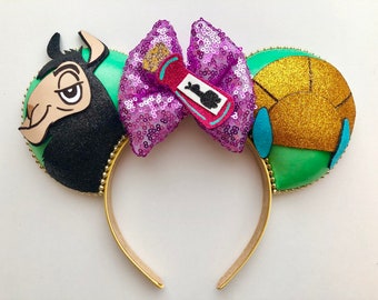 Emperor's New Groove Kuzco and Yzma Inspired Mouse Ears Mickey Ears Headband