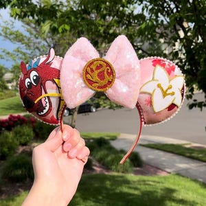 Mulan Mushu Cherry Blossom Inspired Mouse Ears Mickey Ears Headband| Ships in 10-12 business days