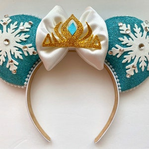 Frozen Queen Elsa Inspired Mouse Ears Headband Mickey Ears Headband| Ships in 10-12 business days