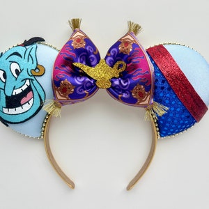 Aladdin Princess Jasmine Genie Inspired Mouse Ears Mickey Ears Headband| Ships in 10-12 business days