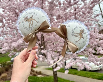 Diadema con orejas de Mickey y estampado de Bambi Coquette / PREVENTA. Envío en 10 días hábiles.