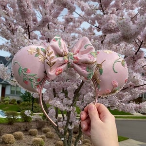 Spring Floral Cinderella Wedding Dress Inspired Mouse Ears Mickey Ears Headband| Ships in 10-12 business days