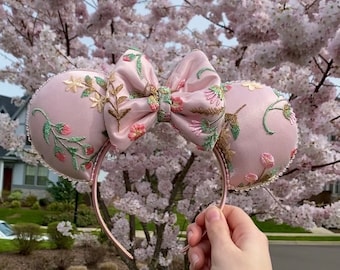 Spring Floral Cinderella Wedding Dress Inspired Mouse Ears  display picture 2
