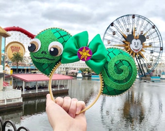 Tangled Rapunzel Pascal Inspired Mouse Ears Mickey Ears Headband