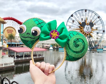 Tangled Rapunzel Pascal Inspired Mouse Ears Mickey Ears Headband | PREORDER Ships in 10 business days