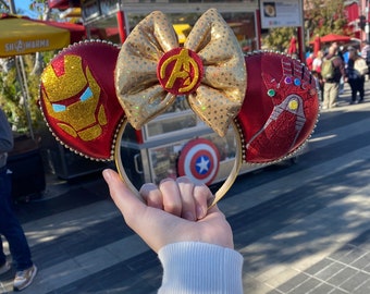 The Avengers Endgame Iron Man Infinity Gauntlet Inspired Mouse Ears Mickey Ears Headband