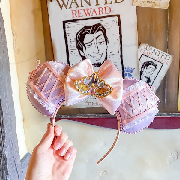 Tangled Rapunzel Inspired Mouse Ears Mickey Ears Headband | PREORDER Ships in 10 business days 